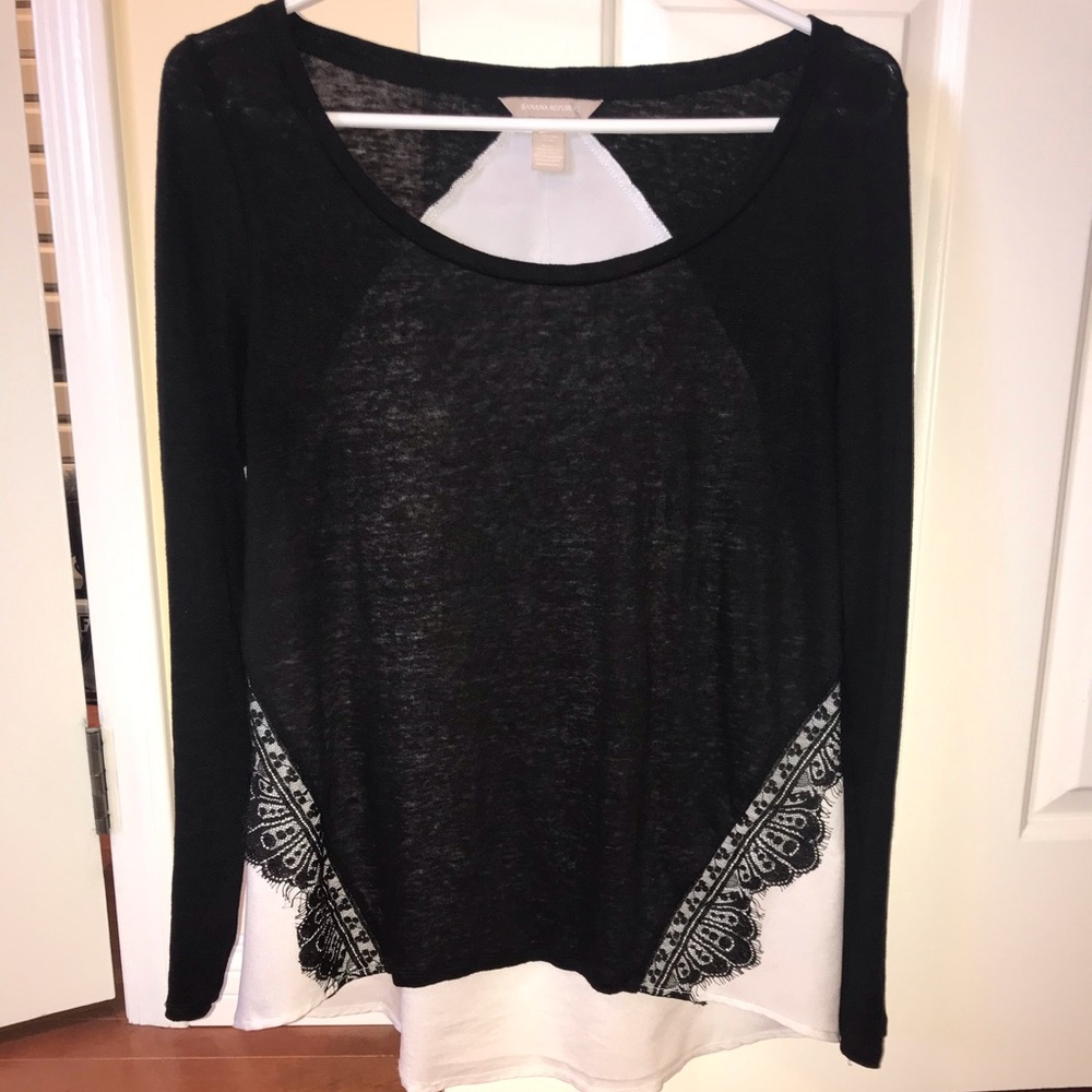 Long sleeve high low top